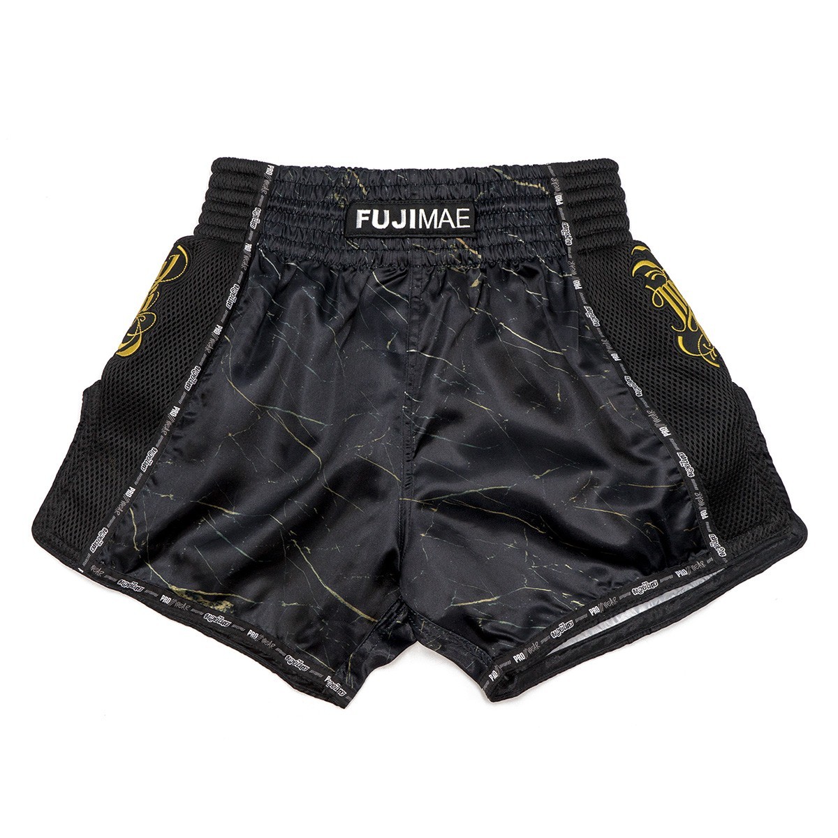 Šortky Muay Thai Fujimae ProWear Print Black/Gold