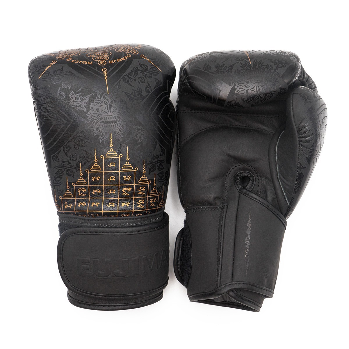 Kožené boxerské rukavice FUJIMAE SakYant II Black/Gold