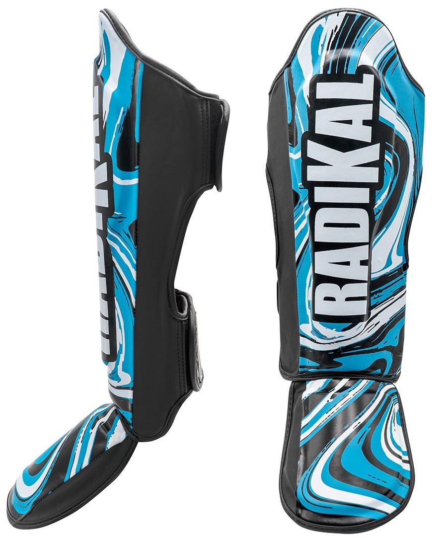Chrániče holení a nártů Fujimae Muay Thai Radikal Blue