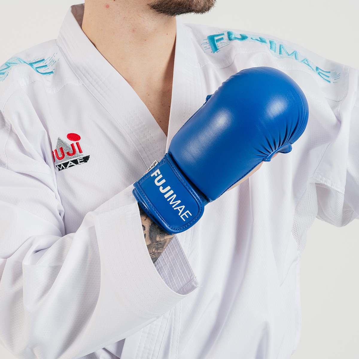 Rukavice Karate (Tsuki) Fujimae Advantage - bez palce, modré