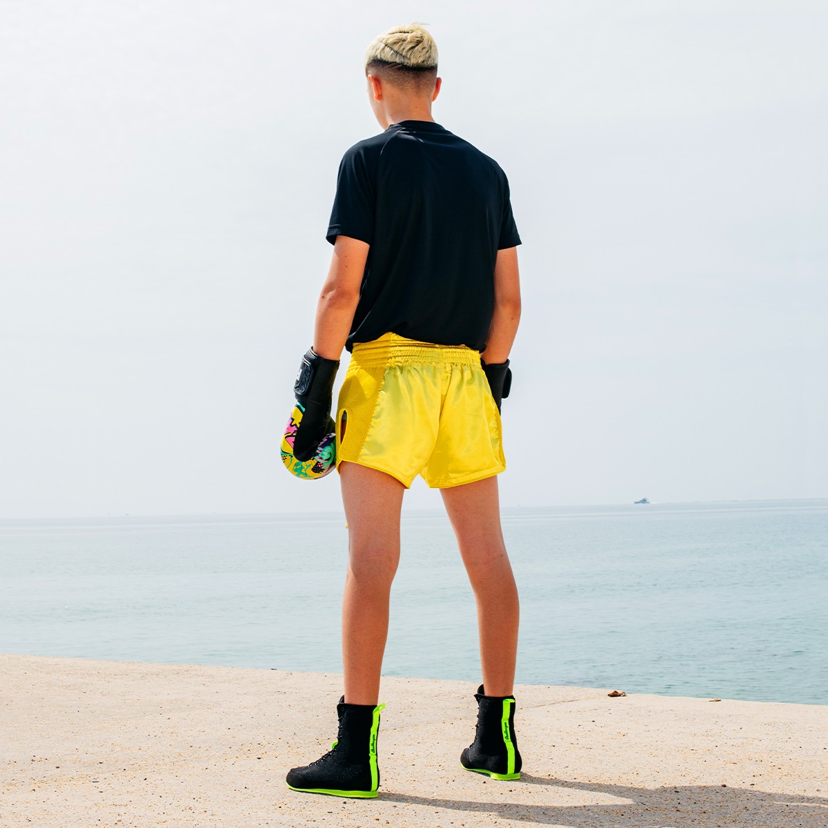 Boxerská obuv FUJIMAE Challenger Hi-Top Black/Neon Yellow